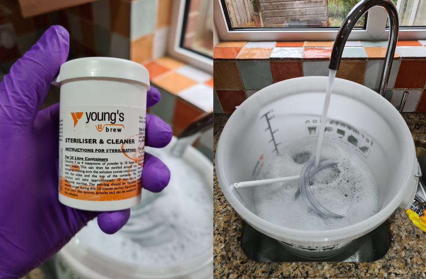 Sterilising the equipment